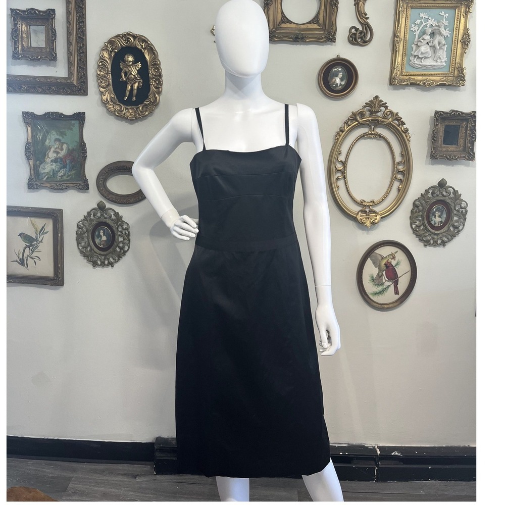 Theory Structured Cotton-Blend Little Black Dress Size 10